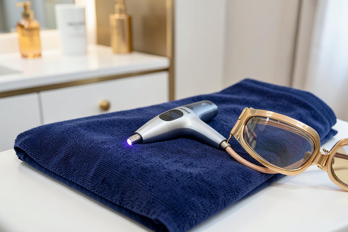 Handpiece van de Lutronic Clarity laser klaar voor een ontharingssessie